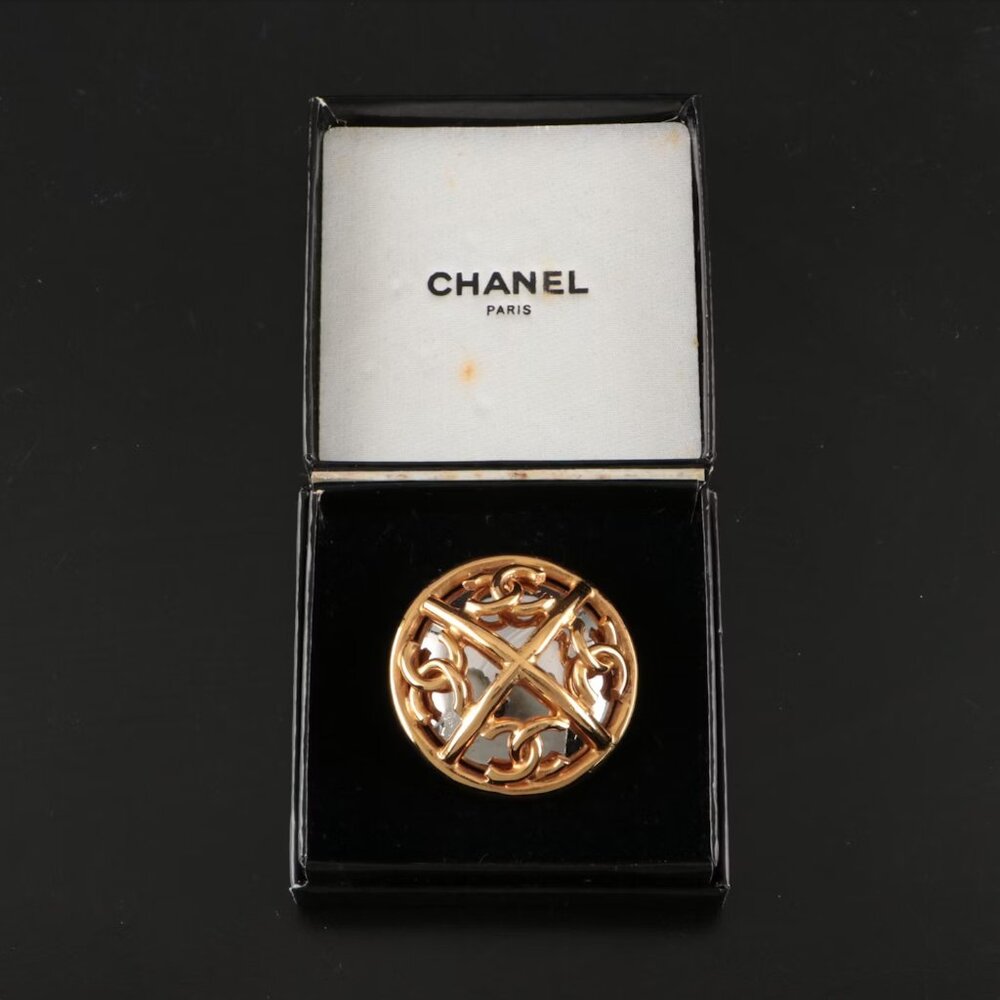 SOLD - Chanel Vintage Mirror CC Brooch Pin - Picture 5 of 6